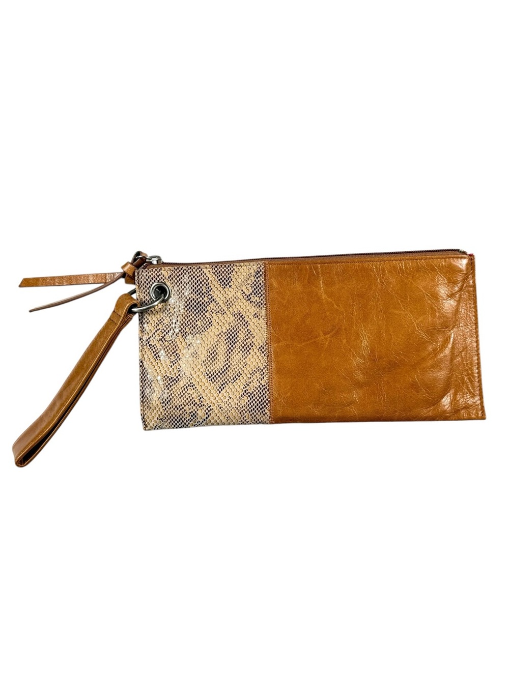 Vintage HOBO The Original Vida leather/snake print Wristlet/Clutch.